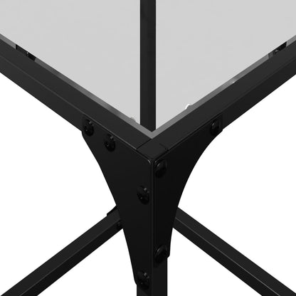 Tavolini con Piano in Vetro Trasparente 2 pz 30x30x40cm Acciaio | homemem39