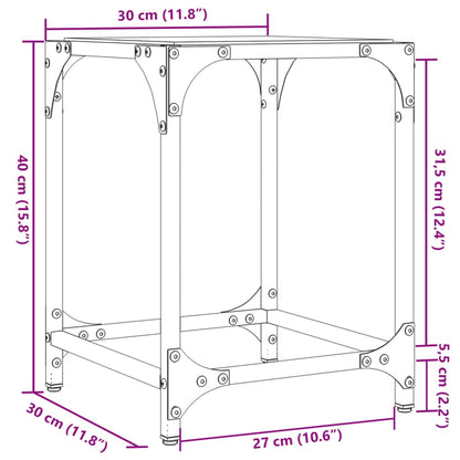 Tavolini con Piano in Vetro Trasparente 2 pz 30x30x40cm Acciaio | homemem39