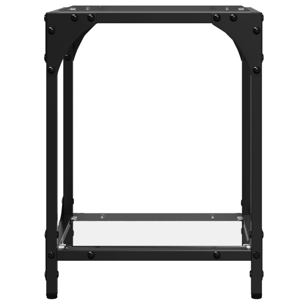 Tavolino Salotto con Piano Vetro Trasparente 30x30x40cm Acciaio | homemem39