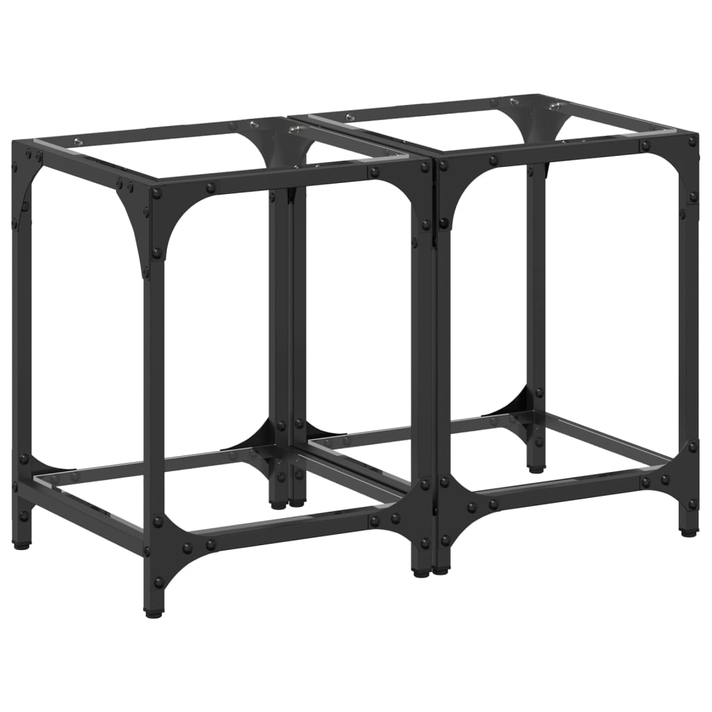 Tavolini con Piano in Vetro Trasparente 2 pz 30x30x40cm Acciaio | homemem39