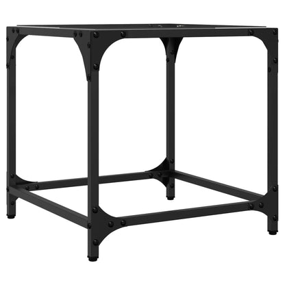 Tavolini con Piano in Vetro Trasparente 2 pz 40x40x40cm Acciaio
