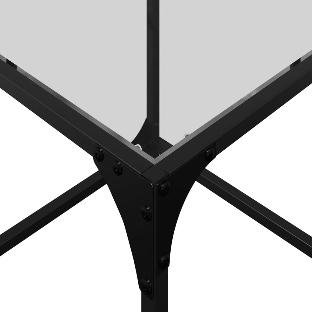 Tavolini con Piano in Vetro Trasparente 2 pz 40x40x40cm Acciaio