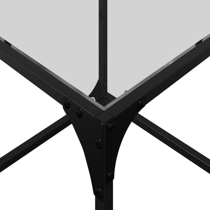 Tavolini con Piano in Vetro Trasparente 2 pz 40x40x40cm Acciaio