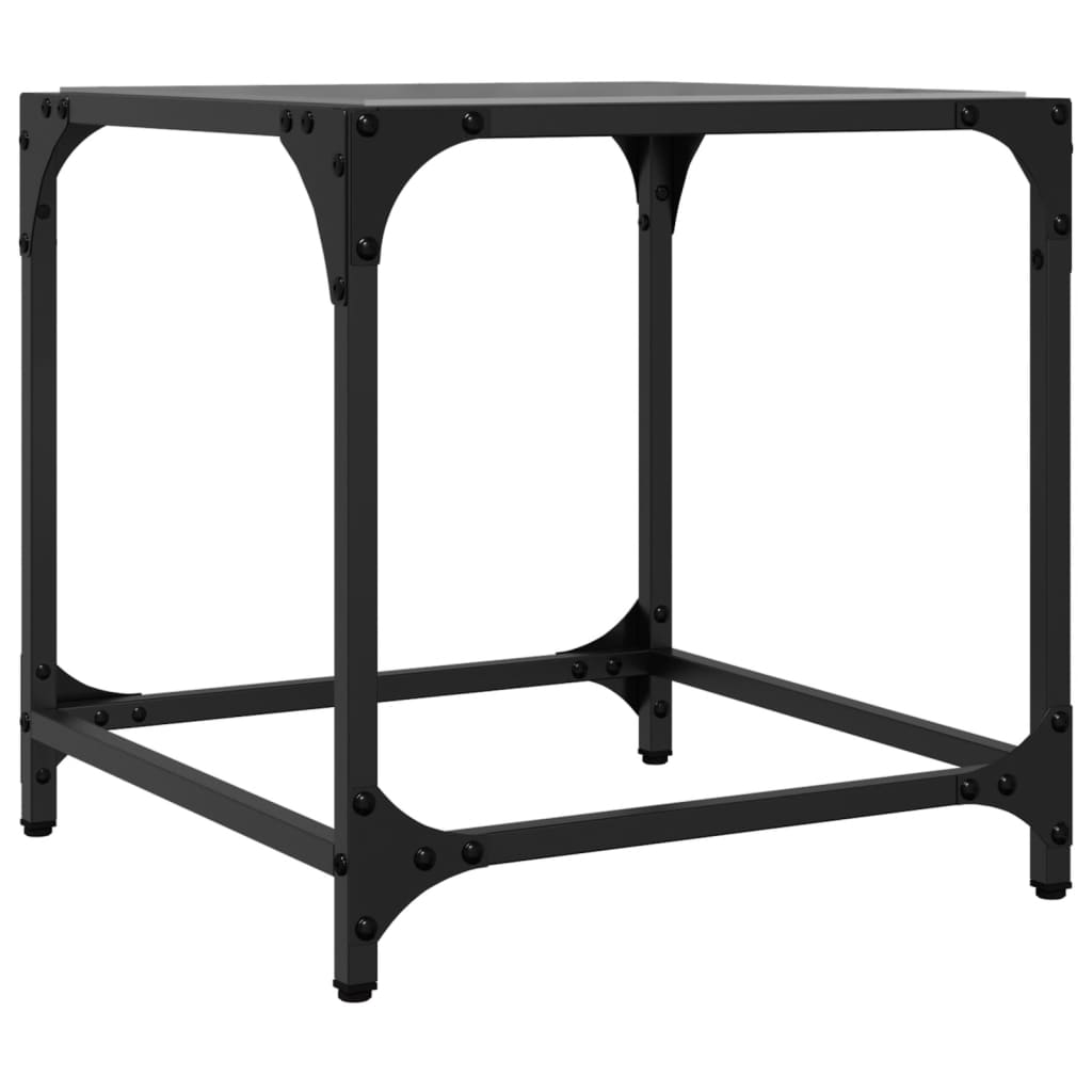 Tavolini da Salotto con Piano Vetro Nero 2pz 40x40x40cm Acciaio | homemem39
