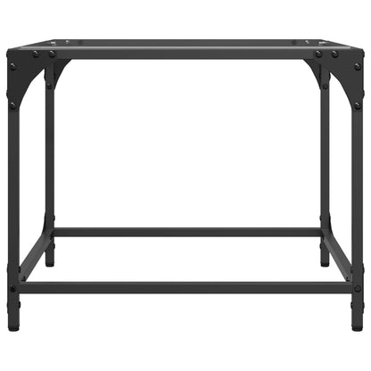 Tavolino Salotto con Piano Vetro Trasparente 50x50x40cm Acciaio | homemem39