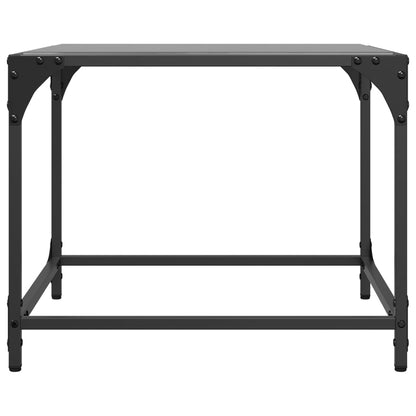 Tavolini da Salotto con Piano Vetro Nero 2pz 50x50x40cm Acciaio | homemem39