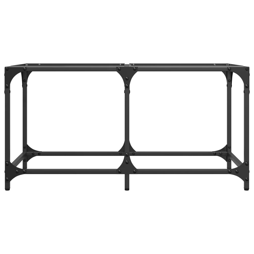 Tavolini con Piano Vetro Trasparente 2 pz 78,5x40x40 cm Acciaio