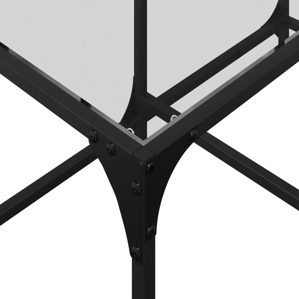 Tavolini con Piano Vetro Trasparente 2 pz 78,5x40x40 cm Acciaio | homemem39