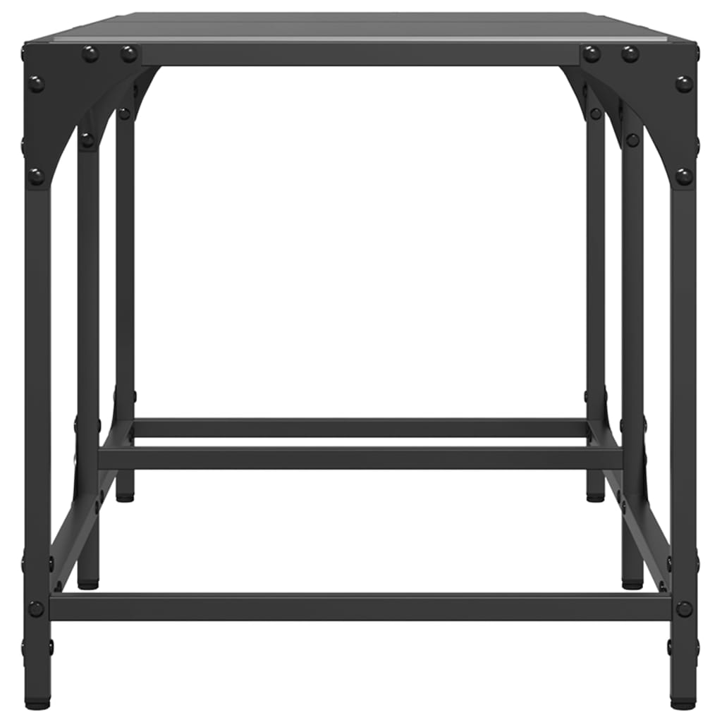 Tavolino con Piano in Vetro Nero 78,5x40x40 cm Acciaio | homemem39