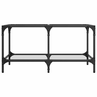 Tavolini con Piano Vetro Trasparente 2 pz 78,5x40x40 cm Acciaio