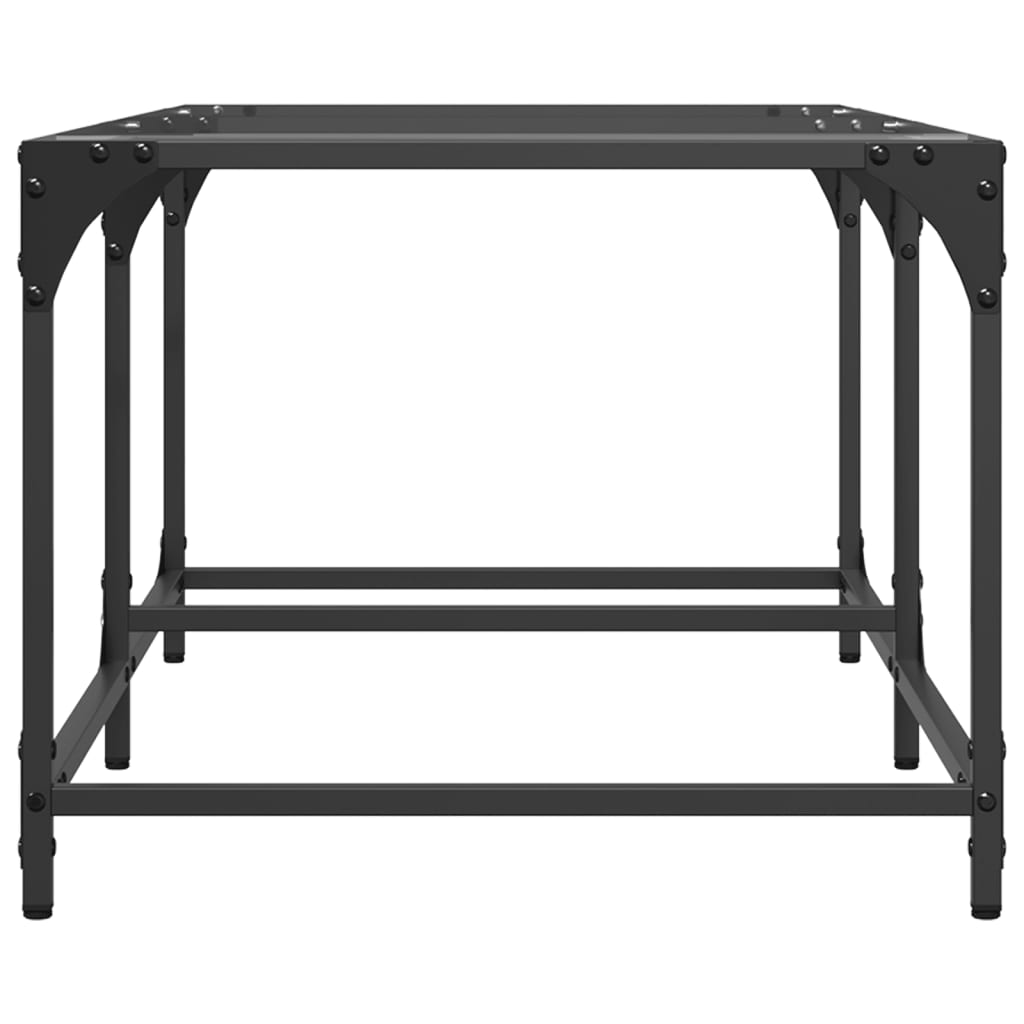 Tavolini con Piano Vetro Trasparente 2 pz 98,5x50x40 cm Acciaio | homemem39