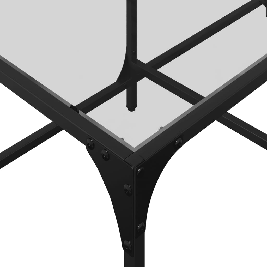 Tavolini con Piano Vetro Trasparente 2 pz 98,5x50x40 cm Acciaio | homemem39