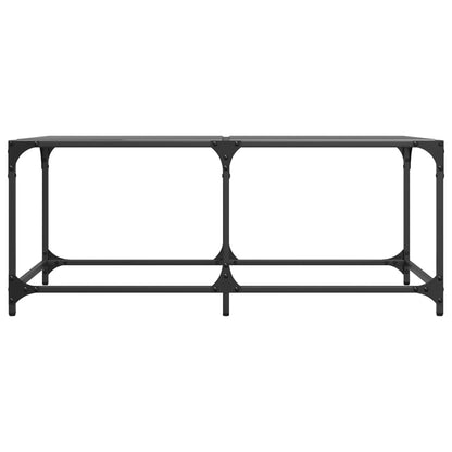 Tavolino con Piano in Vetro Nero 98,5x50x40 cm Acciaio