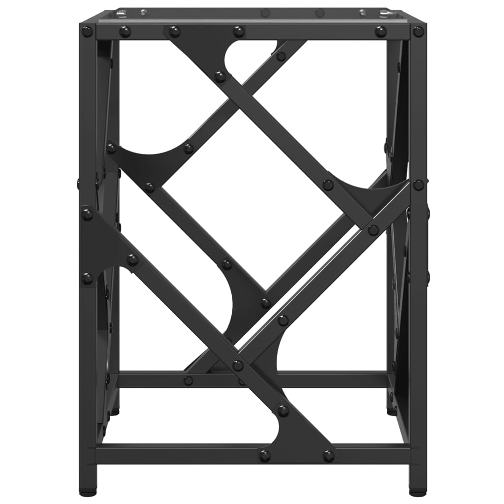 Tavolino Salotto con Piano Vetro Trasparente 30x30x41cm Acciaio
