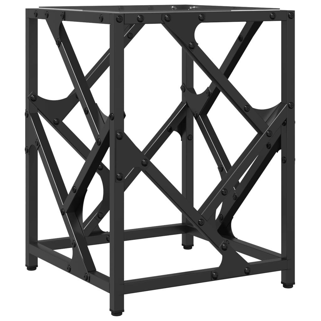 Tavolino Salotto con Piano Vetro Trasparente 30x30x41cm Acciaio | homemem39