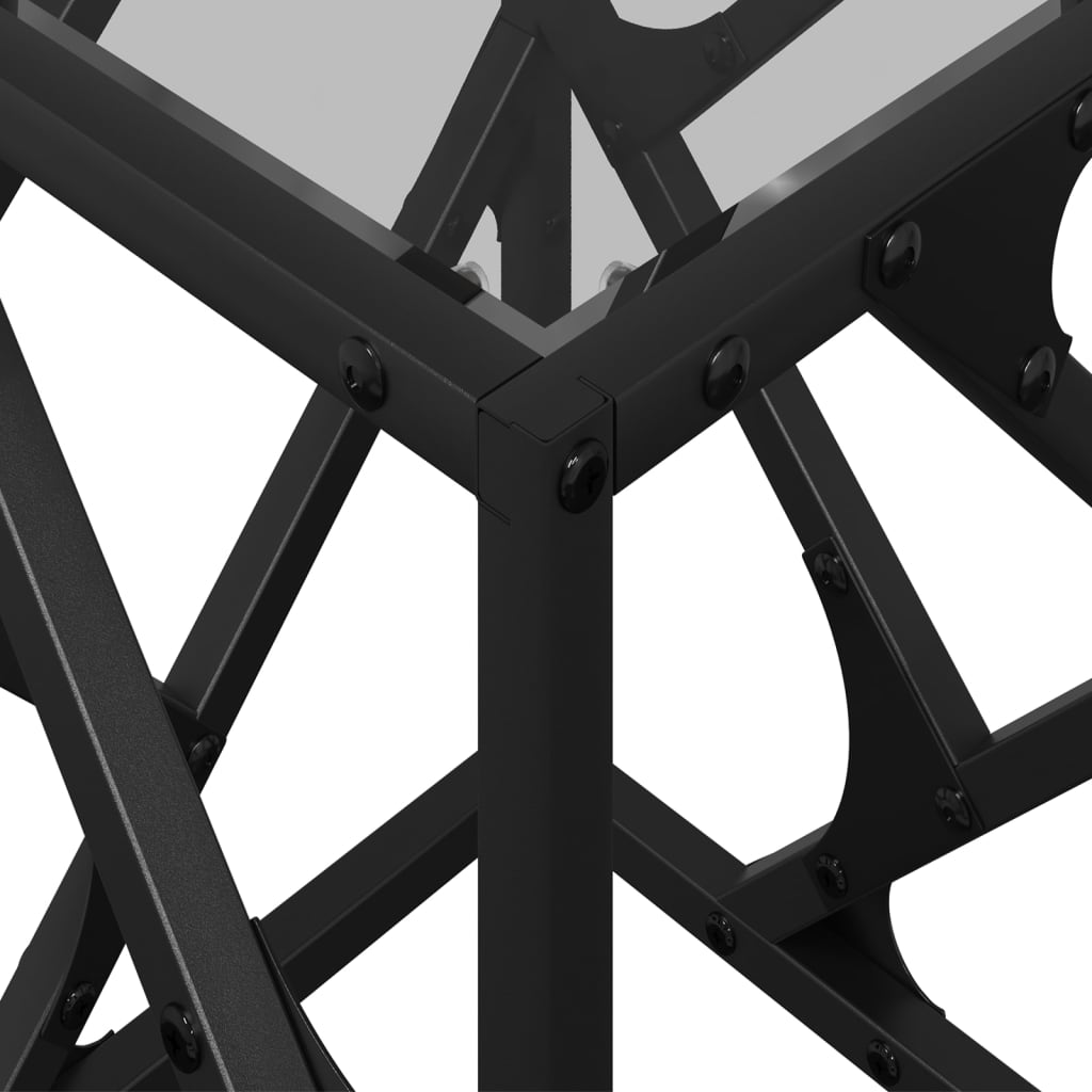 Tavolino Salotto con Piano Vetro Trasparente 30x30x41cm Acciaio | homemem39