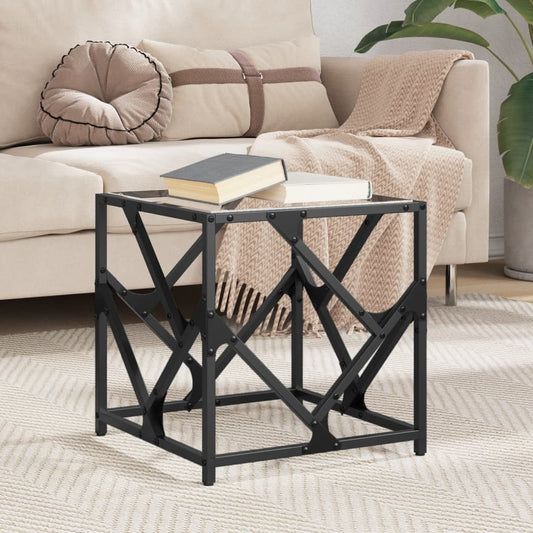 Tavolini con Piano in Vetro Trasparente 2 pz 40x40x41cm Acciaio | homemem39