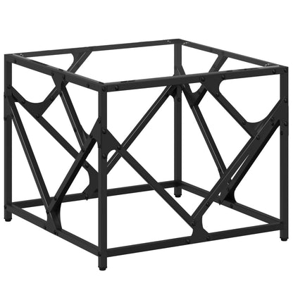 Tavolini con Piano in Vetro Trasparente 2 pz 50x50x41cm Acciaio | homemem39
