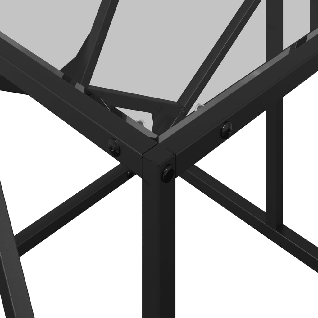 Tavolini con Piano Vetro Trasparente 2 pz 98,5x50x41cm Acciaio | homemem39