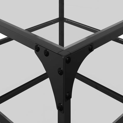 Tavolino Salotto con Piano Vetro Trasparente 50x50x45cm Acciaio