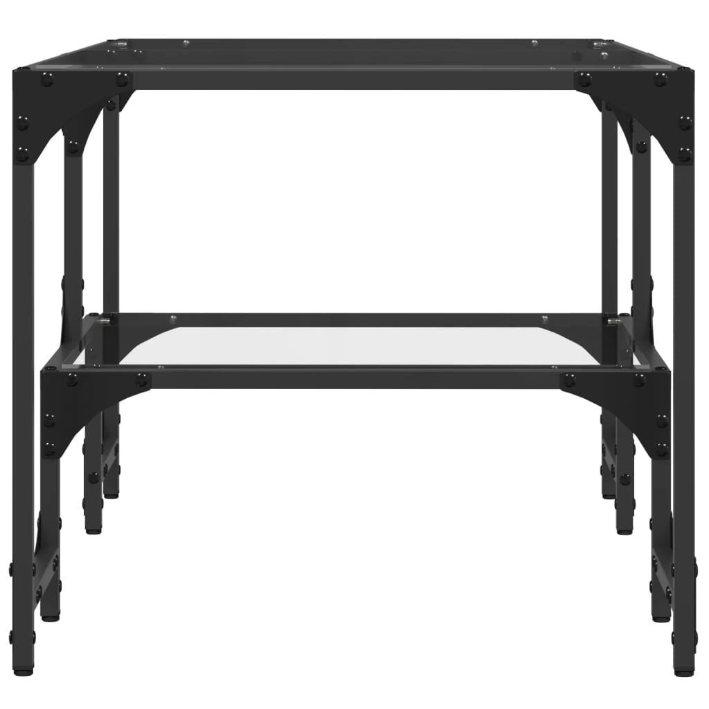 Tavolini con Piano Vetro Trasparente 2 pz 98,5x50x45 cm Acciaio | homemem39