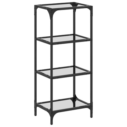Scaffale con Piano in Vetro Trasparente 40x30x95cm in Acciaio | homemem39