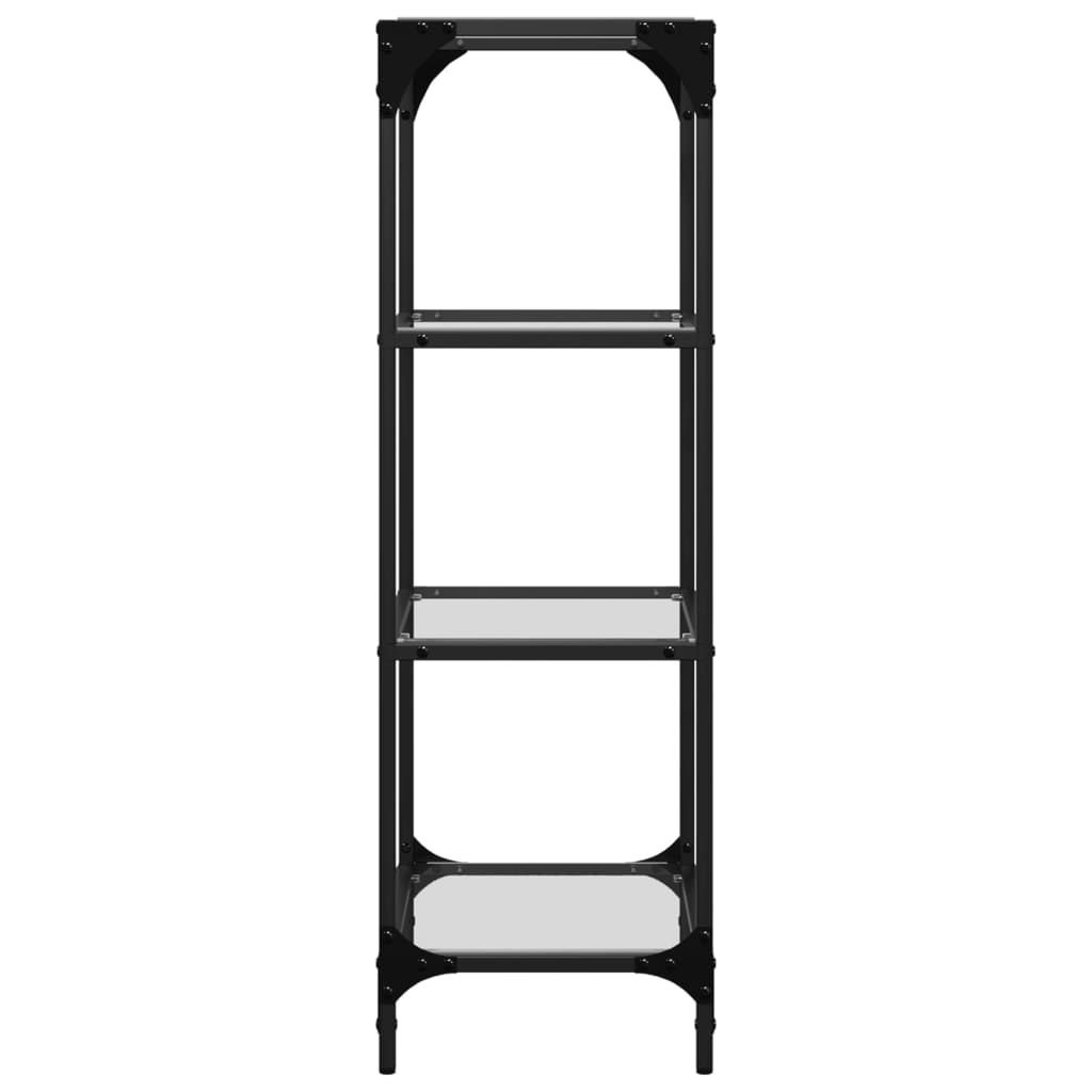 Scaffale con Piano in Vetro Trasparente 40x30x95cm in Acciaio | homemem39