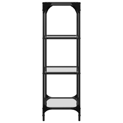 Scaffale con Piano in Vetro Trasparente 40x30x95cm in Acciaio | homemem39
