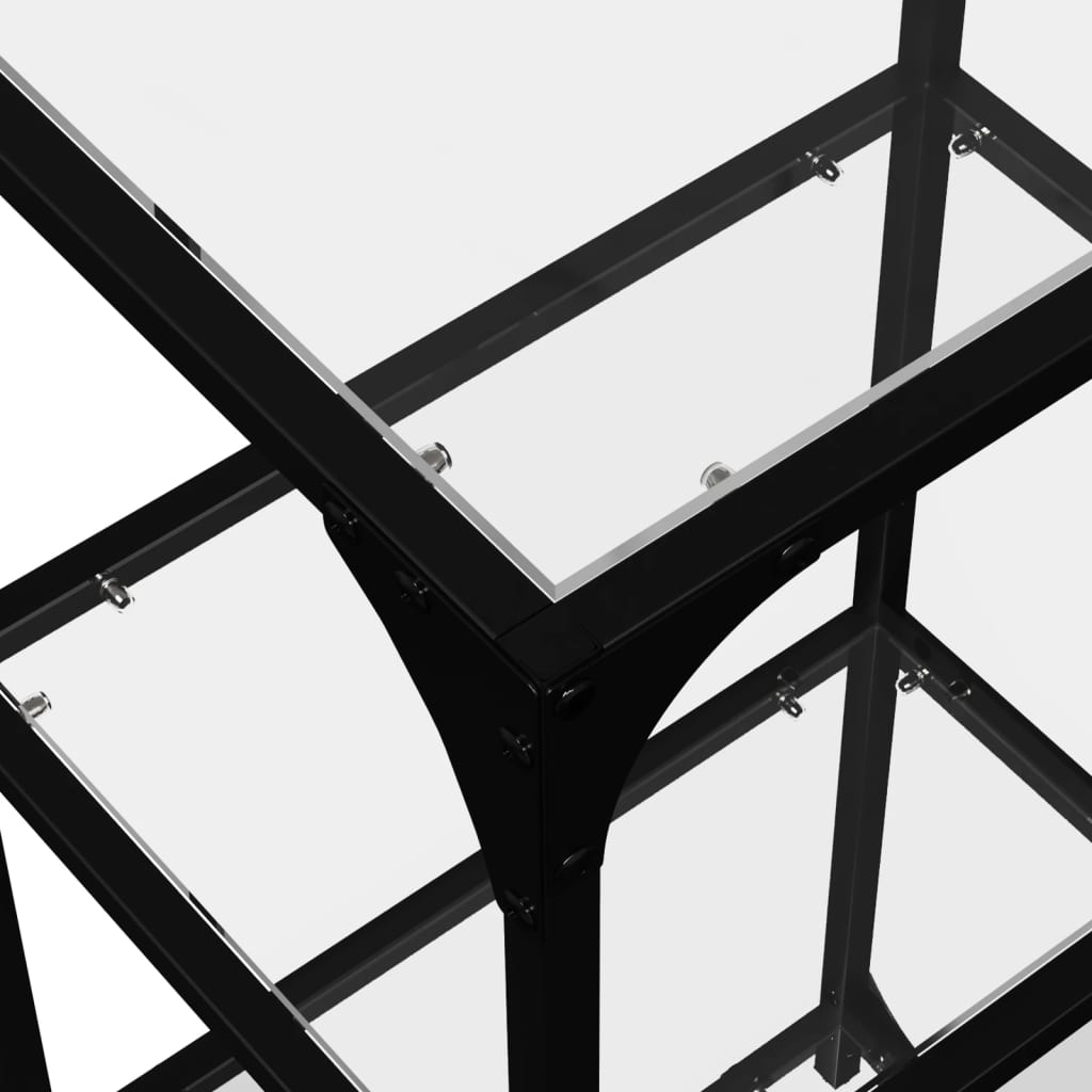 Scaffale con Piano in Vetro Trasparente 40x30x95cm in Acciaio - homemem39