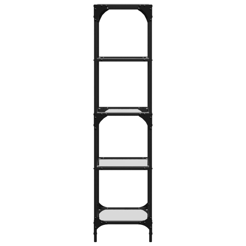 Scaffale con Piano in Vetro Trasparente 40x30x123cm in Acciaio | homemem39