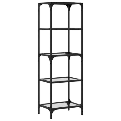 Scaffale con Piano in Vetro Trasparente 40x30x123cm in Acciaio | homemem39