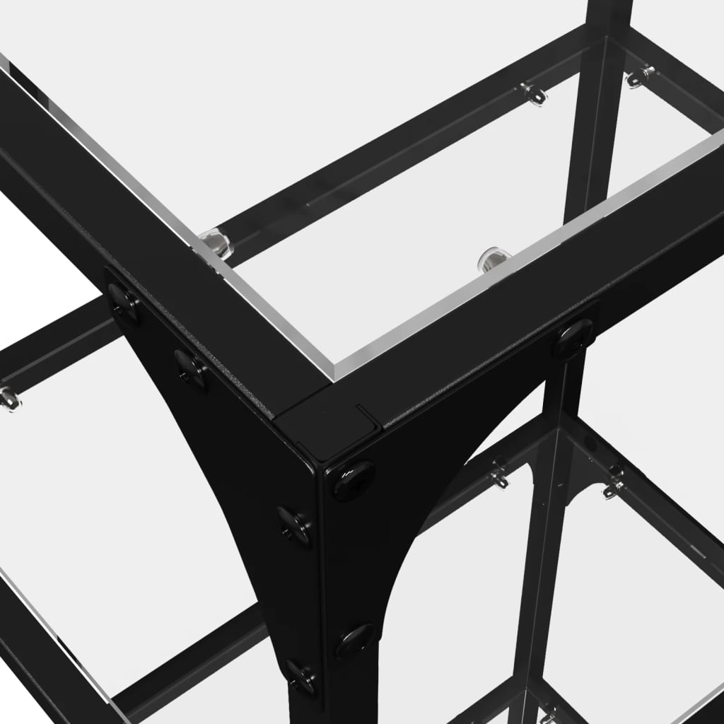 Scaffale con Piano in Vetro Trasparente 40x30x123cm in Acciaio | homemem39