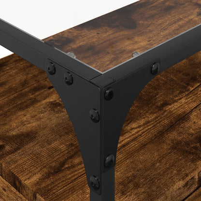 Mobile TV Piano Vetro Rovere Fumo 60x35x51cm Legno Multistrato
