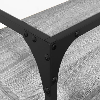 Mobile TV Piano Vetro Grigio Sonoma 80x35x51 Legno Multistrato - homemem39