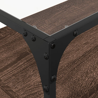 Mobile TV Piano Vetro Rovere Marrone 80x35x51 Legno Multistrato - homemem39