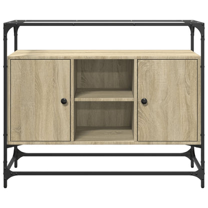 Credenza Piano Vetro Rovere Sonoma 98x35x81cm Legno Multistrato