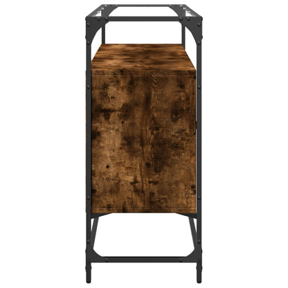 Credenza Piano Vetro Rovere Fumo 98x35x81cm Legno Multistrato - homemem39