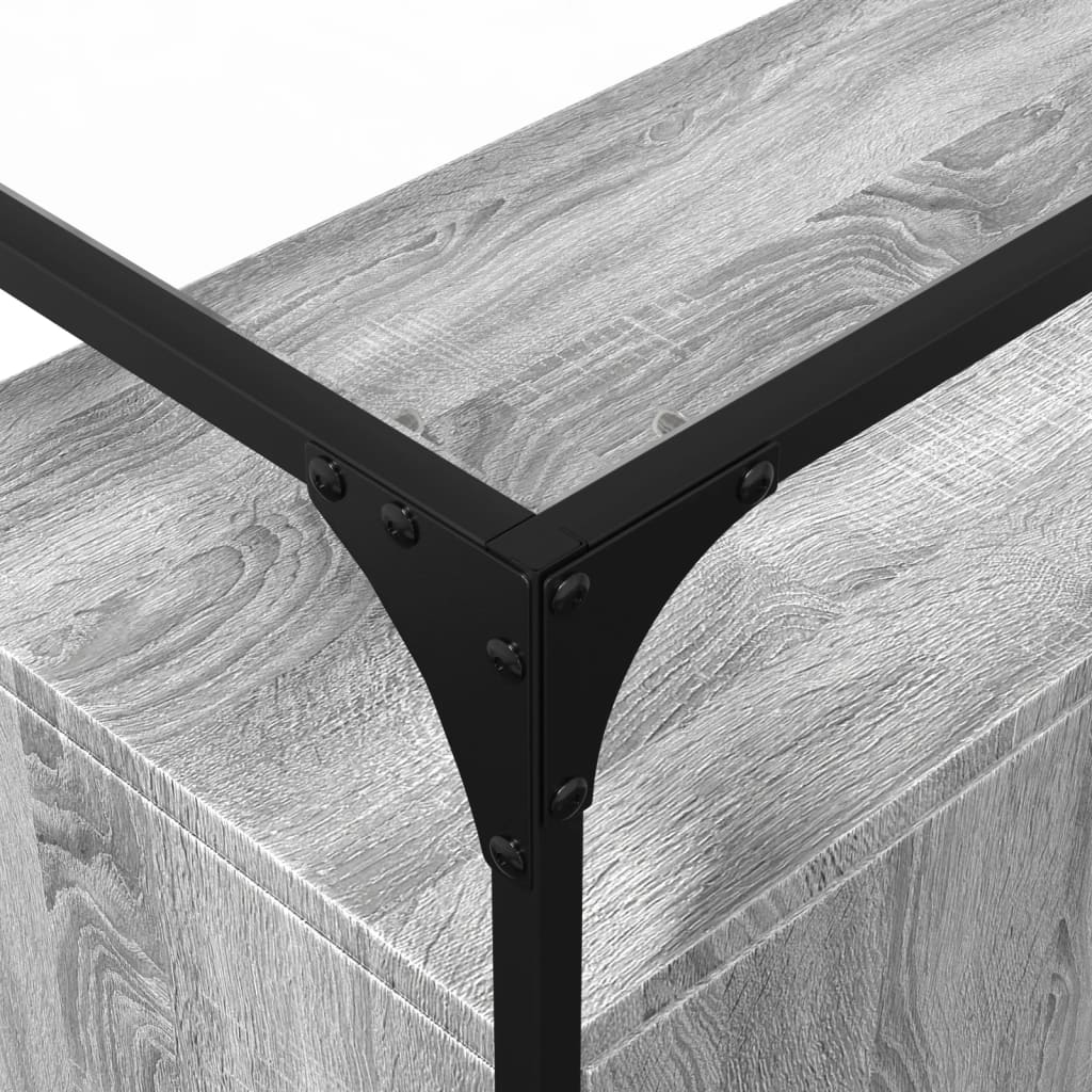 Credenza Piano Vetro Grigio Sonoma 98x35x81cm Legno Multistrato - homemem39