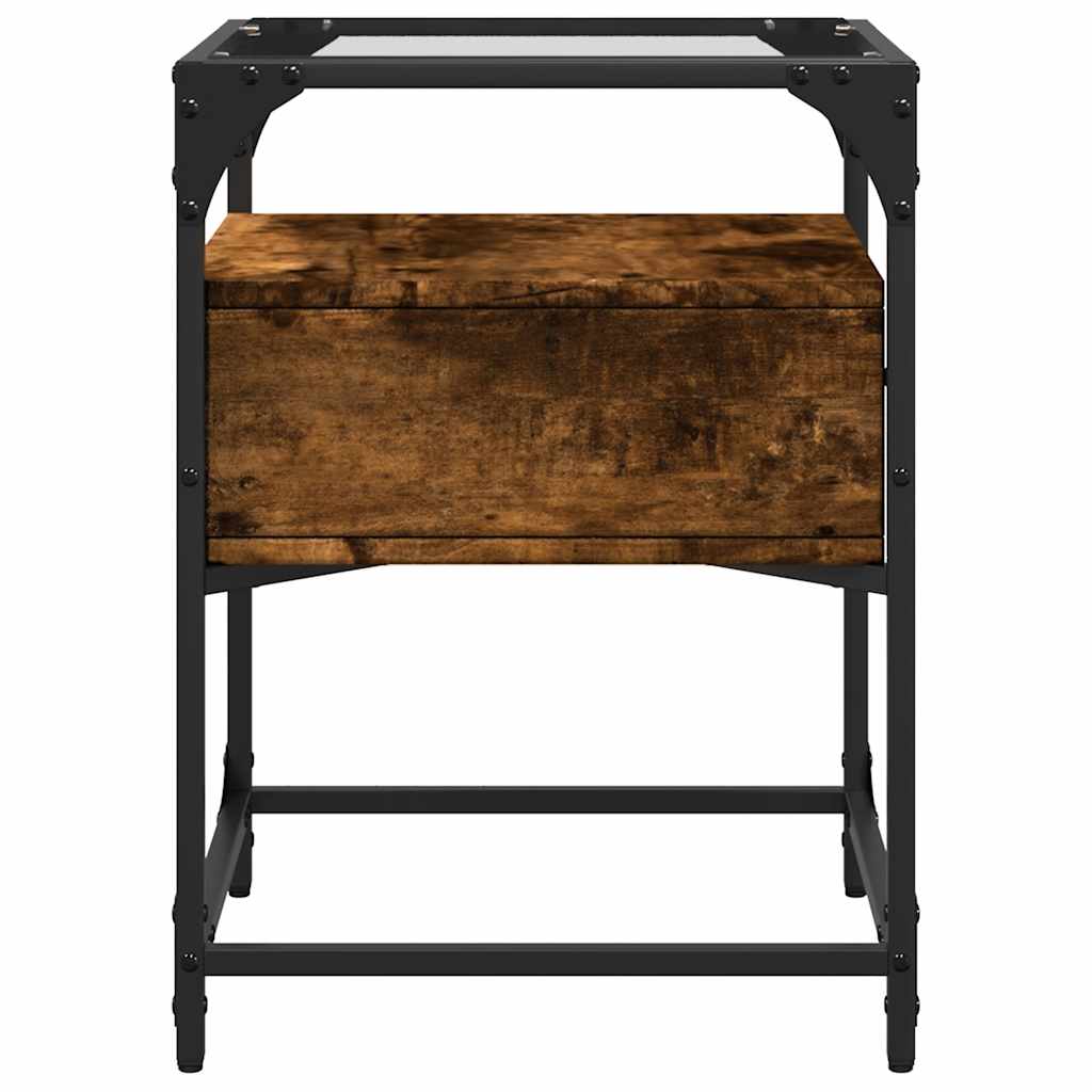 Comodino Rovere Fumo 40x40x55 cm in Legno Multistrato | homemem39