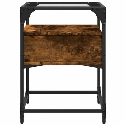 Comodino Rovere Fumo 40x40x55 cm in Legno Multistrato | homemem39