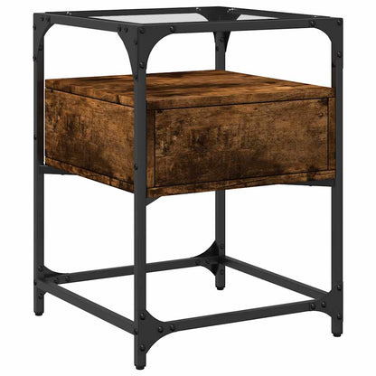 Comodino Rovere Fumo 40x40x55 cm in Legno Multistrato | homemem39