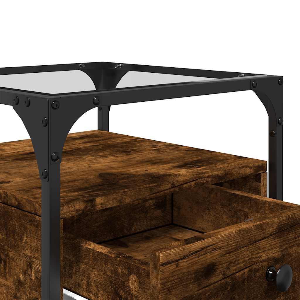 Comodino Rovere Fumo 40x40x55 cm in Legno Multistrato | homemem39