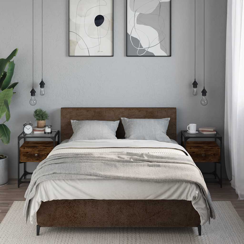 Comodini 2 pz Rovere Fumo 40x40x55 cm in Legno Multistrato - homemem39