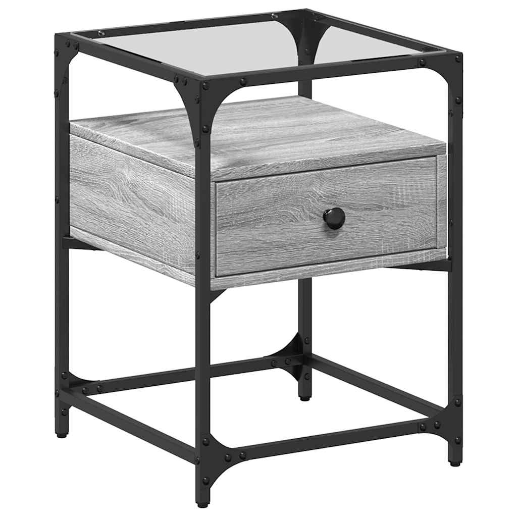 Comodini 2pz Grigio Sonoma 40x40x55 cm in Legno Multistrato - homemem39