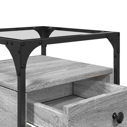 Comodini 2pz Grigio Sonoma 40x40x55 cm in Legno Multistrato - homemem39