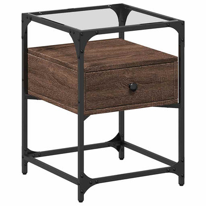 Comodino Rovere Marrone 40x40x55 cm in Legno Multistrato | homemem39
