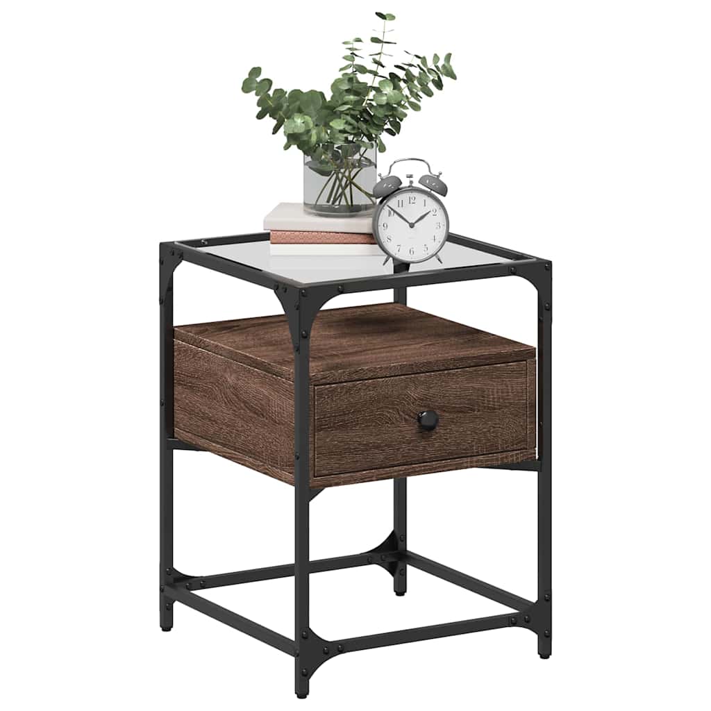 Comodino Rovere Marrone 40x40x55 cm in Legno Multistrato | homemem39
