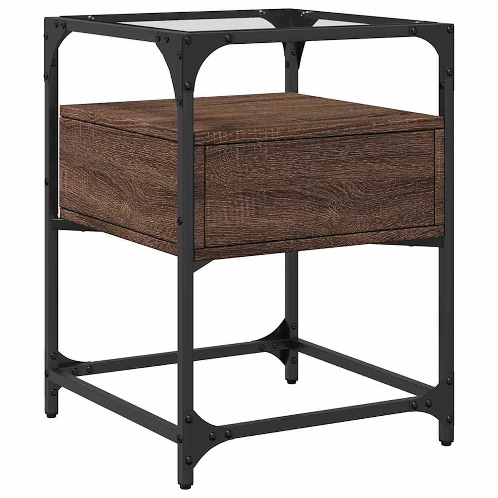Comodino Rovere Marrone 40x40x55 cm in Legno Multistrato | homemem39