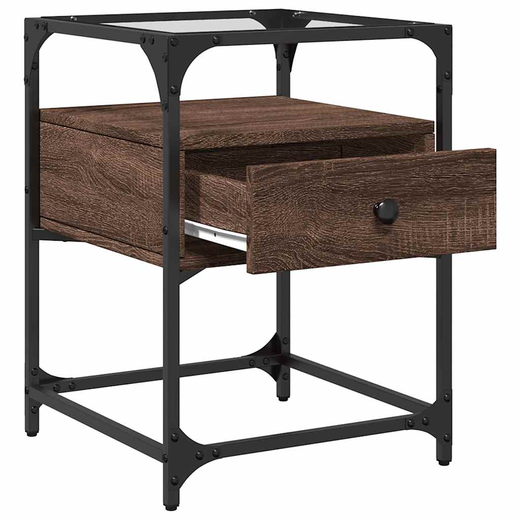 Comodino Rovere Marrone 40x40x55 cm in Legno Multistrato | homemem39