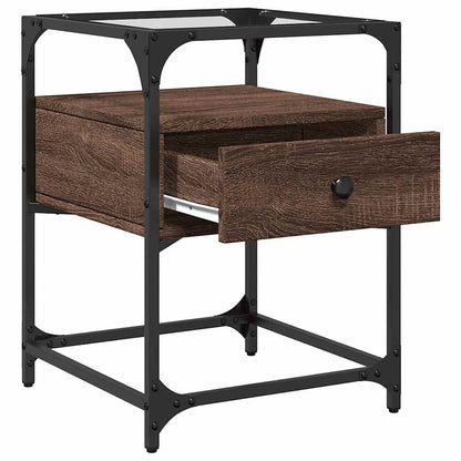 Comodino Rovere Marrone 40x40x55 cm in Legno Multistrato | homemem39